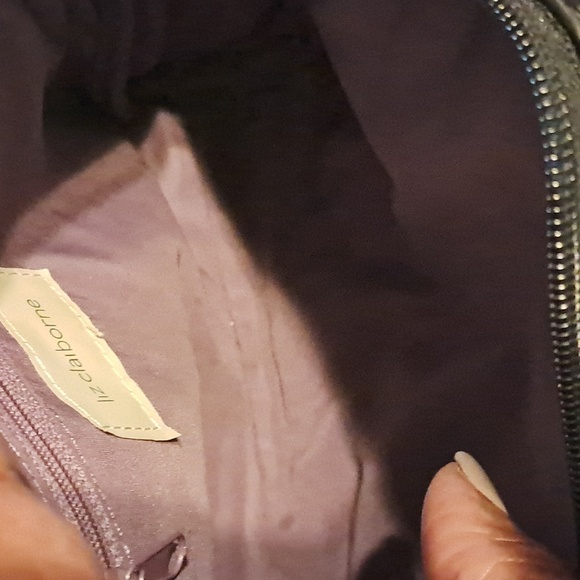 Liz Claiborne Handbag Black Faux Alligator Leather - Picture 7 of 8